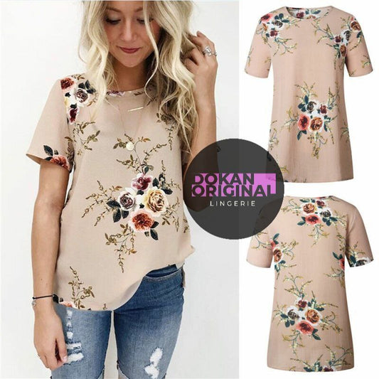 Elegant Rose Print T-shirt