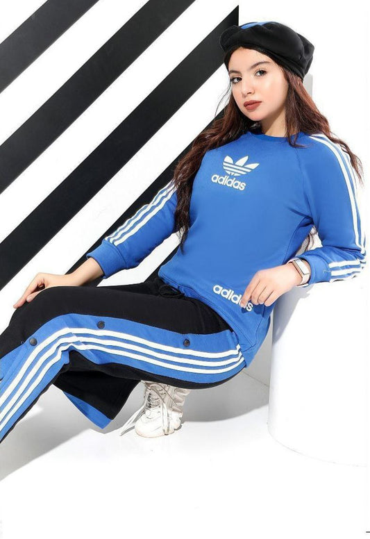 Blue Stripe Detail Tracksuit Set