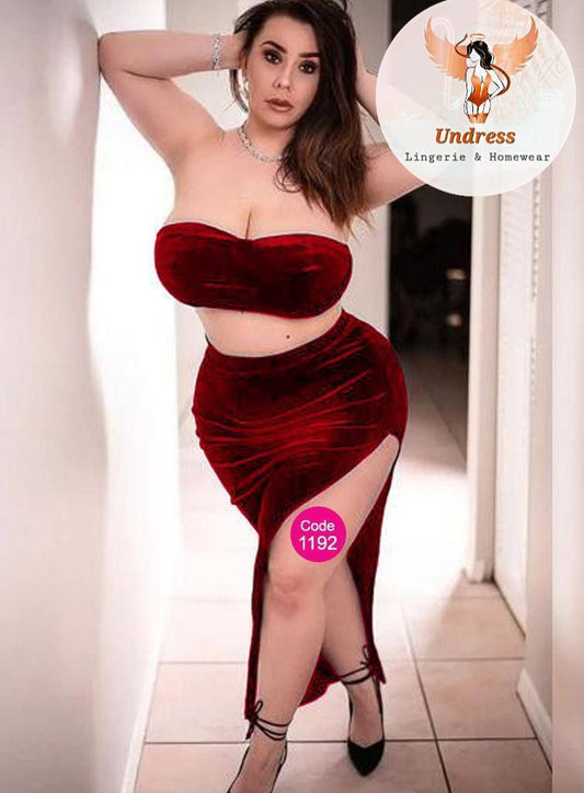 Two-Piece Velvet Lingerie Set