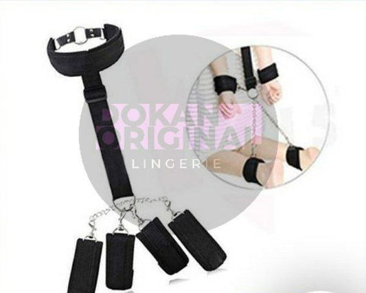 Faux Hand & Foot Cuffs with Mouth Gag