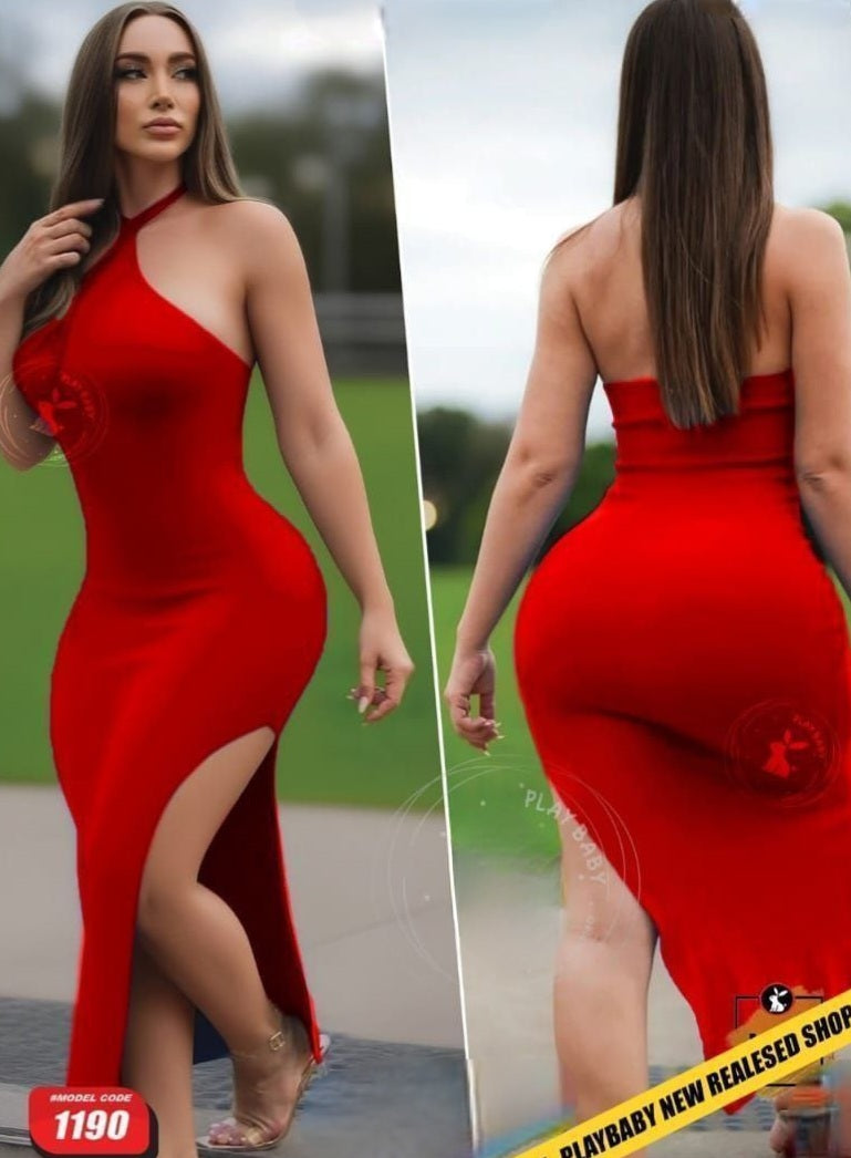 Tie-Front Midi Dress with Side Slit