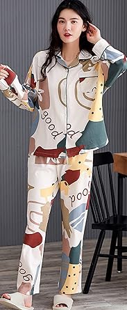 2-Piece Abstract Print Pajama Set