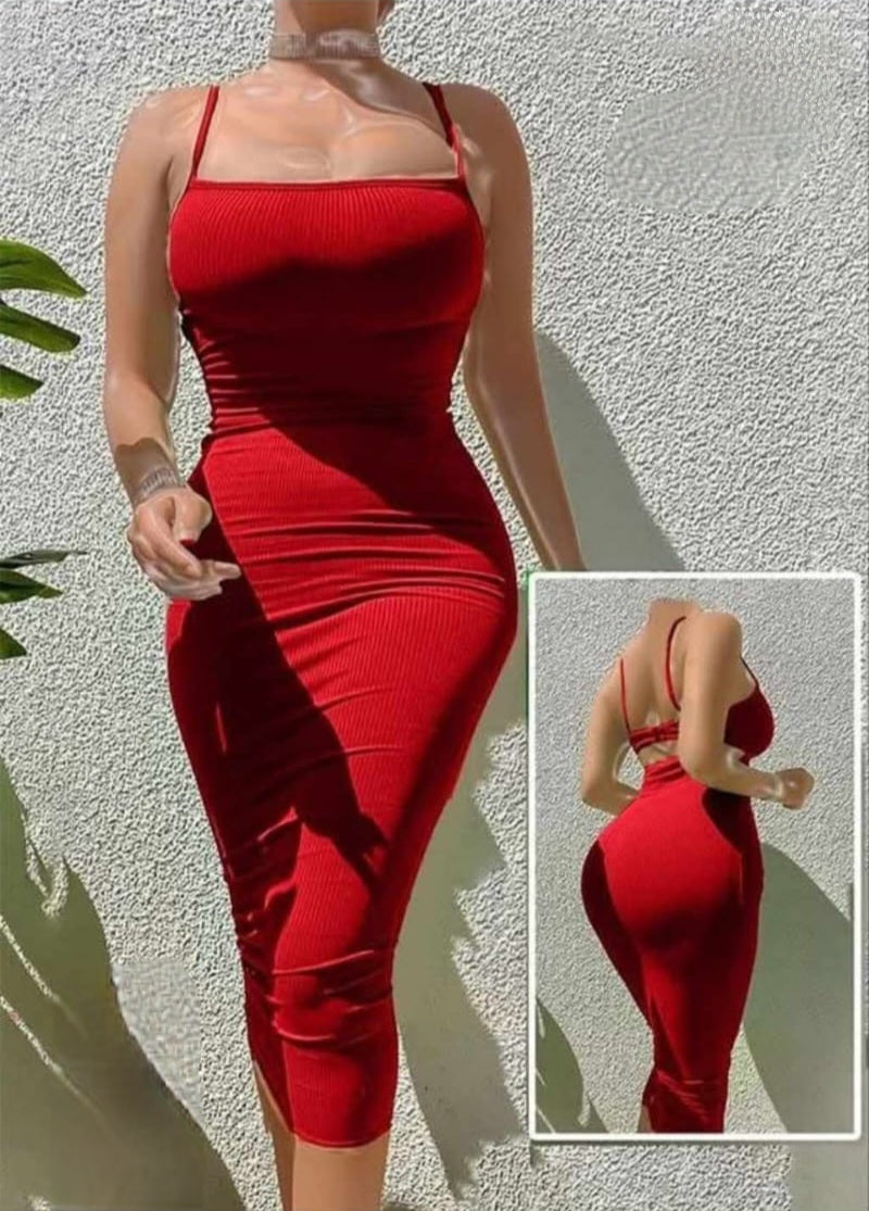 Ribbed Bodycon Midi Dress