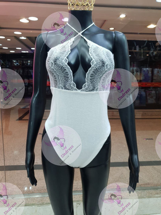 Elegant Lace and Knit Bodysuit