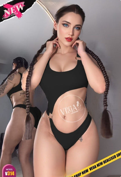 One-Piece Bodysuit with Side Cutout
