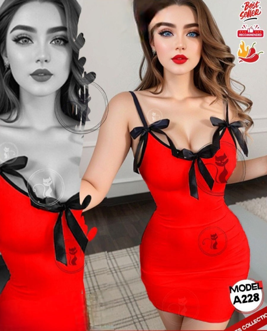 Bow-Detail Party Dress with Straps