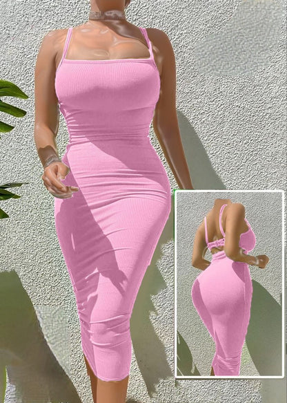 Ribbed Bodycon Midi Dress