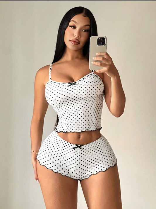 Two-Piece Polka Dot Lounge Set